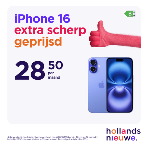Advertentie iphone 16 Hollandsnieuwe